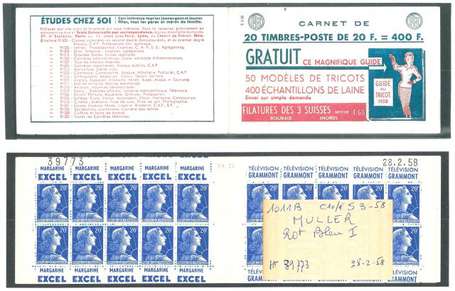 Carnet ancien N°1011B_C10/1. TYPE MULLER - 20fr.