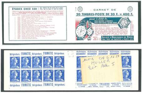 Carnet ancien N°1011B_C14. TYPE MULLER - 20fr.BLEU