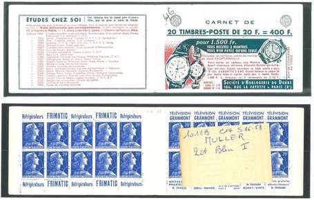 Carnet ancien N°1011B_C14. TYPE MULLER - 20fr.BLEU