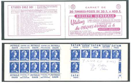 Carnet ancien N°1011B_C21. TYPE MULLER - 20fr.BLEU