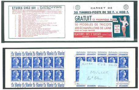 Carnet ancien N°1011B_C29. TYPE MULLER - 20fr.BLEU