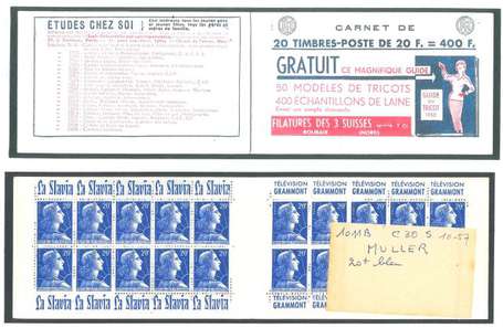 Carnet ancien N°1011B_C30. TYPE MULLER - 20fr.BLEU