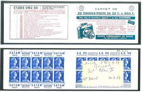 Carnet ancien N°1011B_C39. TYPE MULLER - 20fr.BLEU