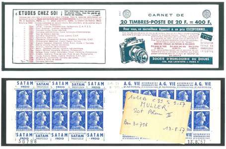 Carnet ancien N°1011B_C39. TYPE MULLER - 20fr.BLEU