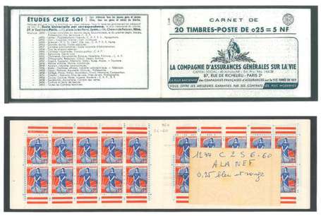 Carnet ancien N°1234_C2. TYPE MARIANNE A LA NEF - 