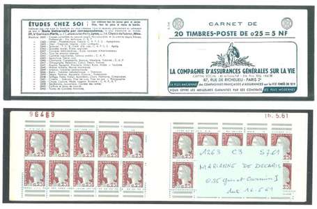 L0T de 5 Carnets anciens N°1263_C3. TYPE MARIANNE 