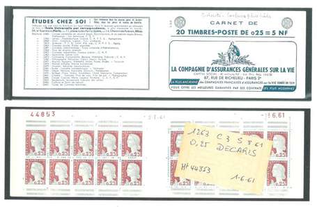 L0T de 5 Carnets anciens N°1263_C3. TYPE MARIANNE 