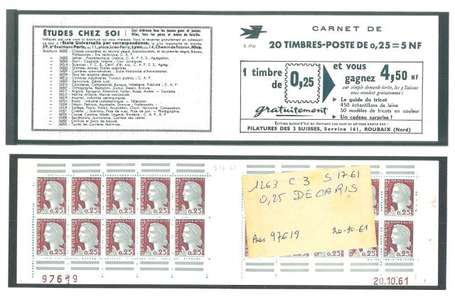 L0T de 5 Carnets anciens N°1263_C3. TYPE MARIANNE 