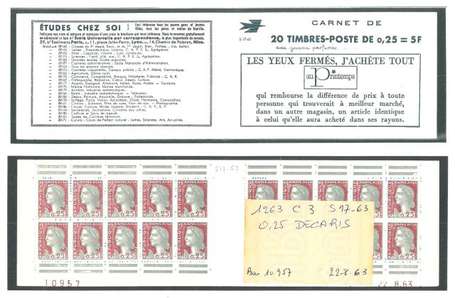 L0T de 5 Carnets anciens N°1263_C3. TYPE MARIANNE 