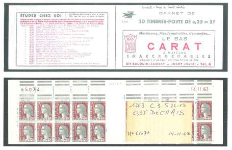 L0T de 6 Carnets anciens N°1263_C3. TYPE MARIANNE 