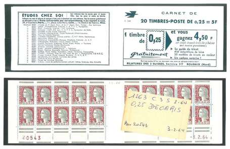 L0T de 5 Carnets anciens N°1263_C3. TYPE MARIANNE 