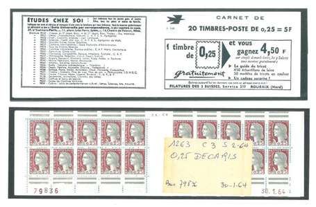 L0T de 6 Carnets anciens N°1263_C3. TYPE MARIANNE 