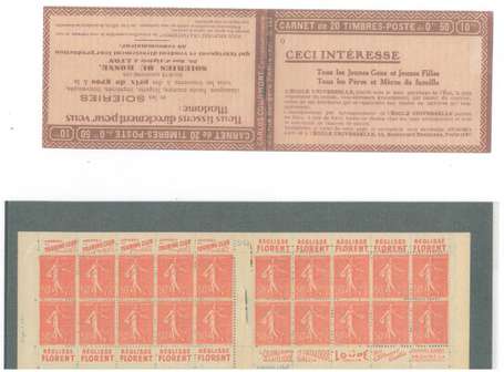 Carnet ancien N°199_C46 TYPE SEMEUSE LIGNEE - 50c.