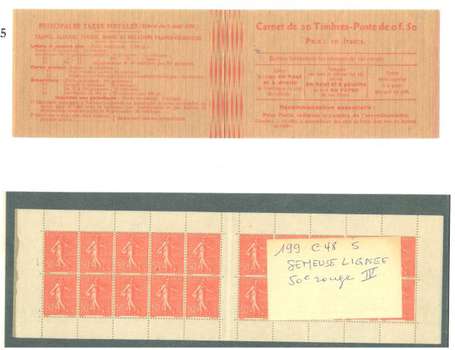 Carnet ancien N°199_C48 TYPE SEMEUSE LIGNEE - 50c.