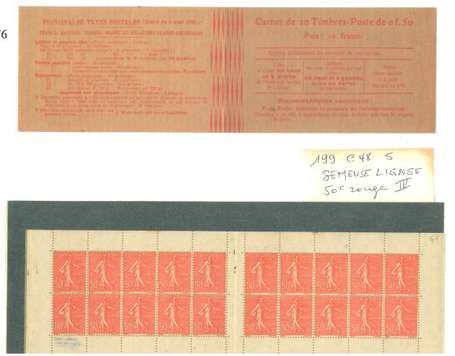 Carnet ancien N°199_C48 TYPE SEMEUSE LIGNEE - 50c.