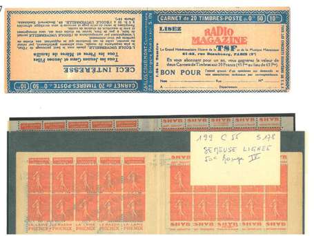 LOT de 2 Carnets anciens N°199_C55 TYPE SEMEUSE 