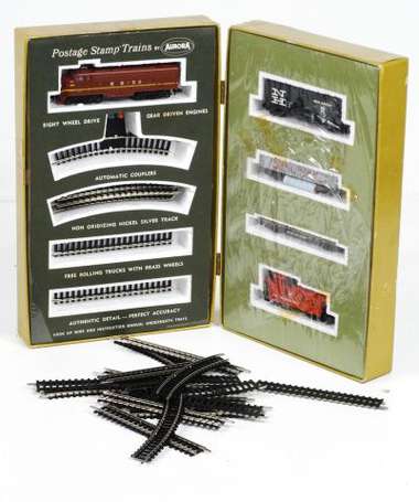 Aurora - postage stamp train - N , coffret 230 , 