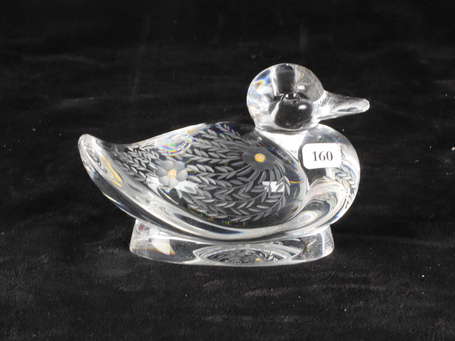 SAINT-LOUIS - Canard en cristal moulé et gravé de 