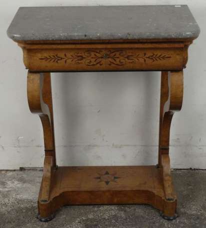 Petite Console en placage de ronce marqueté de 