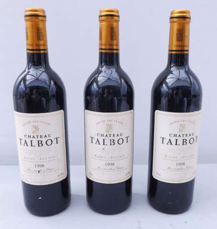 3 Bt Château Talbot Saint Julien 1998 Etiquettes 