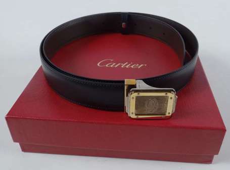 Ceinture Cartier Must en cuir vachette noir, le 