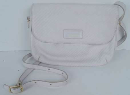 LANCEL - Sac à main porté épaule en cuir blanc 