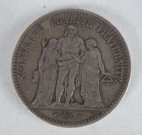 Ecu en argent 5Frs Hercule, 1849 A. Etat: TTB