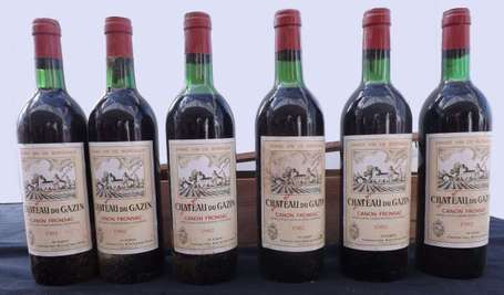 6 Bts Château du Gazin Canon-Fronsac 1982 CBO, 