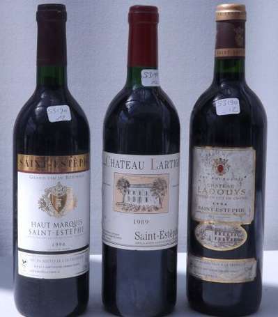 3 Bt Saint Estephe soit 1 Chazteau Ladouys 1996, 1