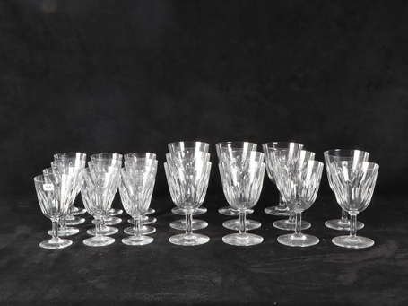 BACCARAT - Partie de service de verres modèle 