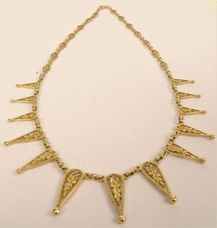 Collier draperie en or jaune 18K (750°/00) 