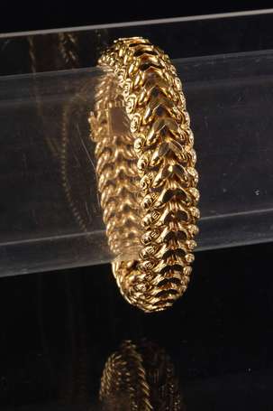 Bracelet en or jaune 18K (750°/00) maille tresse 