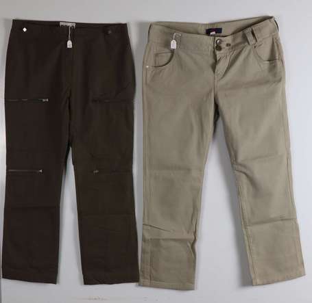 Lot de trois pantalons taupe et beige PACO 