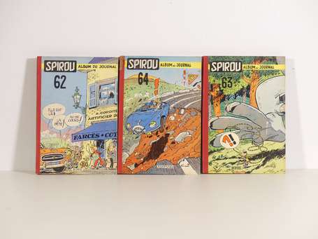 Spirou : 3 reliures du journal : 62, 63 et 64 en 