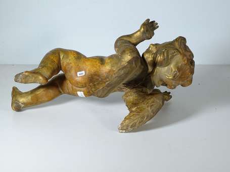 Angelot. Sujet en bois sculpté doré. XVIIIè siècle