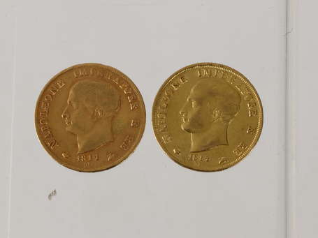 2 Pièces de 40 lires en or Napoléon Roi d'Italie, 