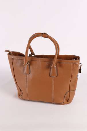 MAC DOUGLAS - Sac porté main en cuir grainé camel 