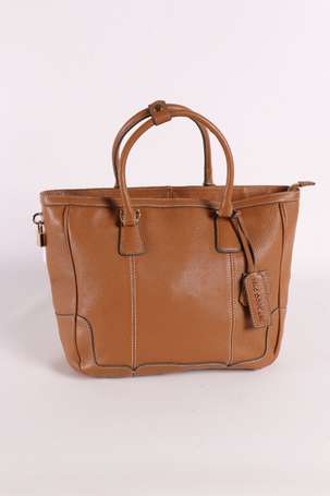 MAC DOUGLAS - Sac porté main en cuir grainé camel 