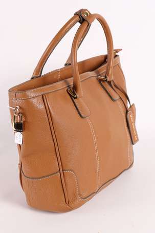 MAC DOUGLAS - Sac porté main en cuir grainé camel 