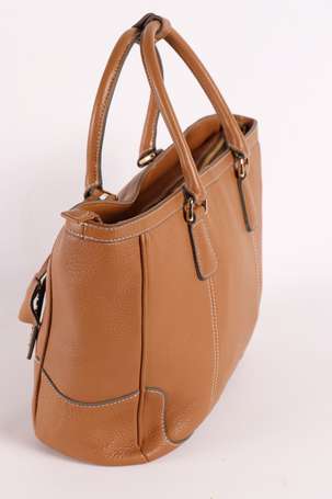 MAC DOUGLAS - Sac porté main en cuir grainé camel 