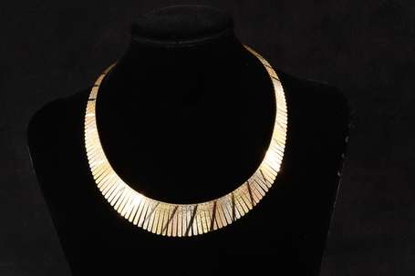 Collier ras le cou draperie en or trois tons 18K 