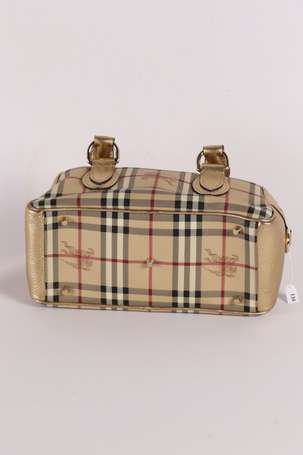 BURBERRY - Sac à main en toile enduite tartan et 