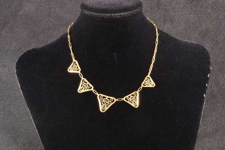 Collier draperie en or jaune 18K (750 °/00) et 