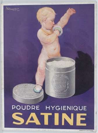 SATINE Poudre Hygiénique : Panonceau illustré d'un