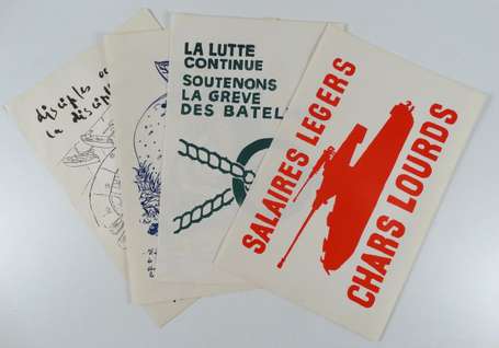 MAI 68 - Lot de 4 affiches (32x48 cm) : Salaires 