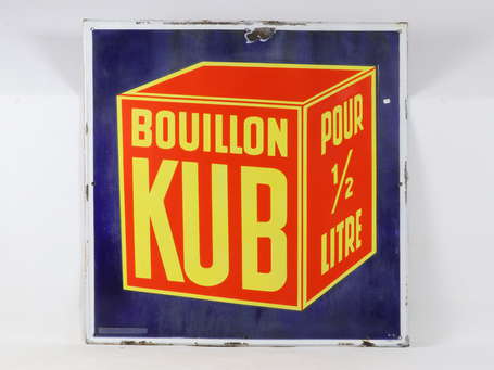 BOUILLON KUB « Pour 1/2 L » : Plaque émaillée, 