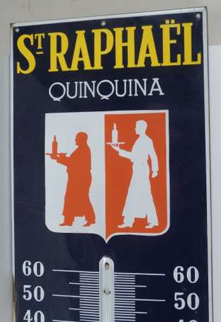 SAINT-RAPHAEL Quinquina : Thermomètre émaillé plat