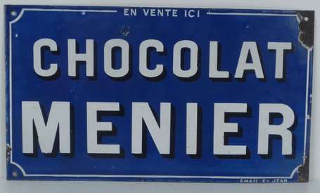 CHOCOLAT MENIER : Plaque émaillé, émail Ed.Jean. 