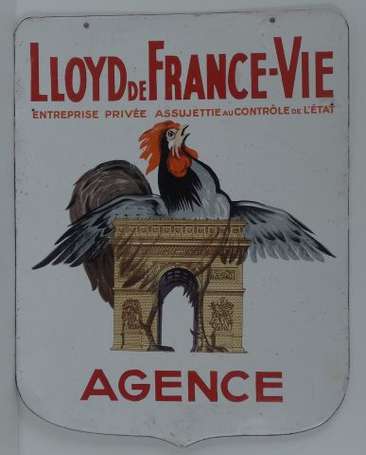 LLOYD DE FRANCE Agence / Plaque émaillée 