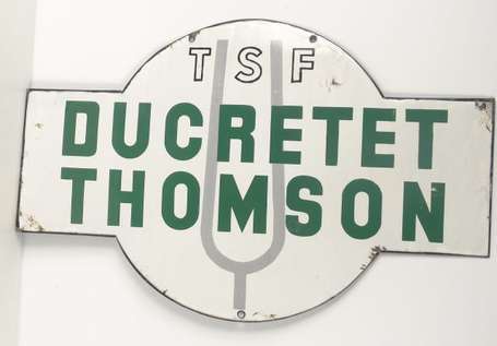 DUCRETET THOMSON T.S.F : Plaque émaillée 